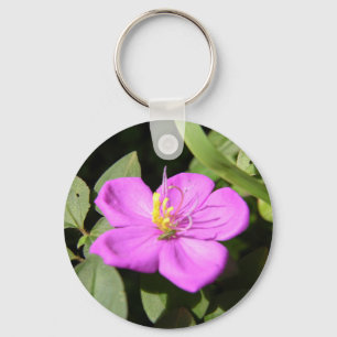Pink Hawaiian Plumeria Poster Imitate Canvas Print Schlüsselanhänger