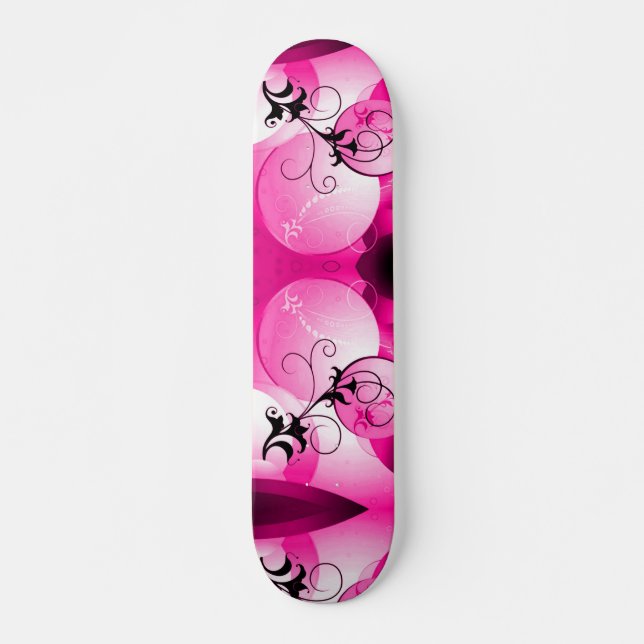Pink Hawaiian Sunrise Cruiser Custom Pro Long Skateboard (Vorne)