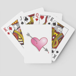 Pink Heart Arrow Spielkarten