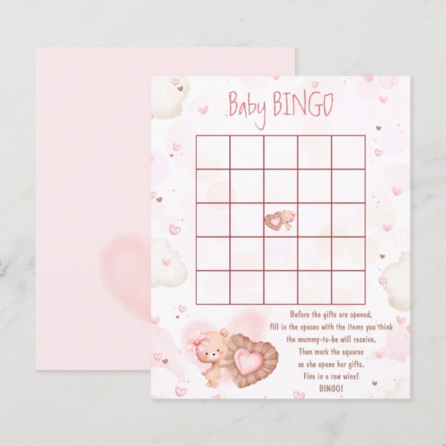 Pink Heart Baby Bingo Girl Showspiel (Vorne/Hinten)