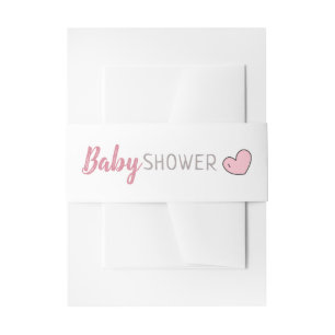 Pink Heart Baby Dusche Einladung Bauchband Einladungsbanderole