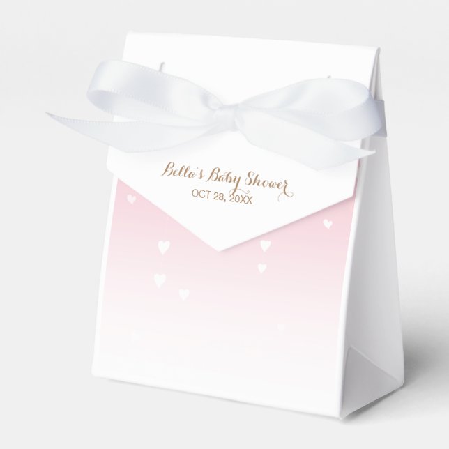 Pink Heart Baby Dusche Geschenkschachtel (Vorderseite)