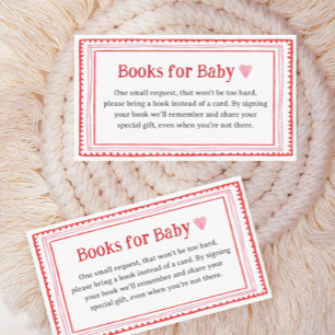 Pink Heart Baby Shooting Books for Baby Begleitkarte