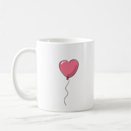 Pink Heart Balloon Illustration Kaffeetasse