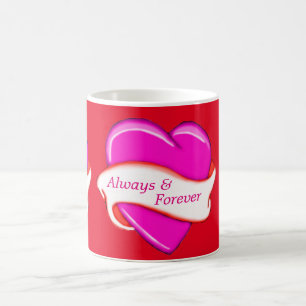Pink Heart Banner Persönliche Umarmung Kaffeetasse