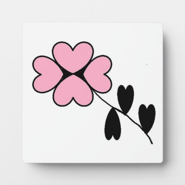 PINK HEART BLUME FOTOPLATTE (Vorderseite)