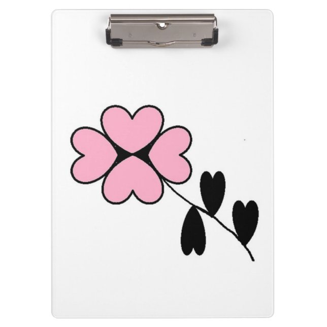 PINK HEART BLUME KLEMMBRETT (Vorderseite)