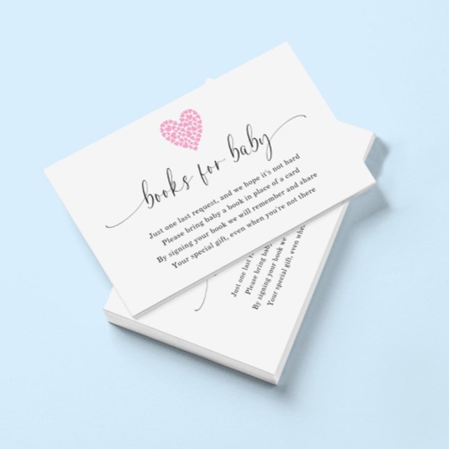 Pink Heart Books for Baby Shooting Begleitkarte (Von Creator hochgeladen)