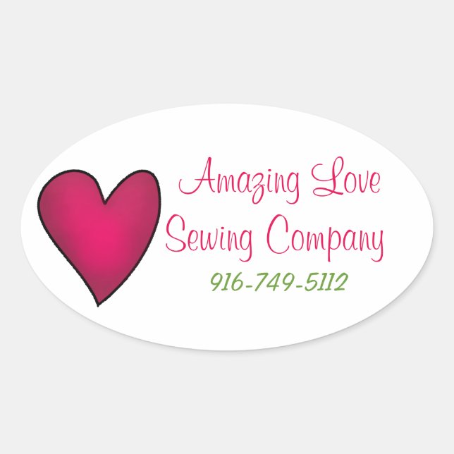 Pink Heart Business Custom Aufkleber (Vorderseite)