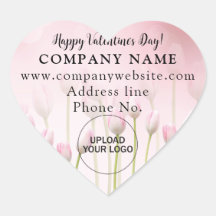 Pink Heart Business Valentine Greeting Sticker