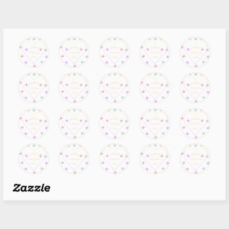 Pink Heart Butterfly Girl Dusche Runder Aufkleber