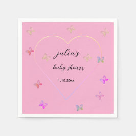 Pink Heart Butterfly Girl Dusche Serviette