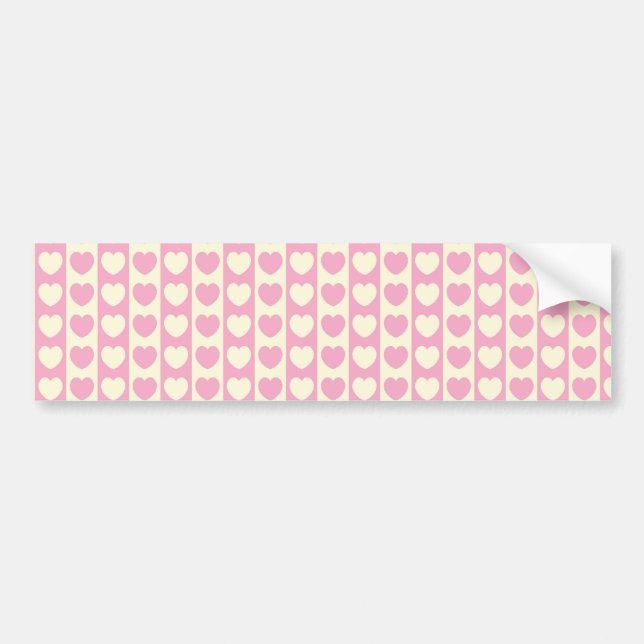 Pink Heart Checked Background Autoaufkleber (Vorne)