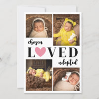 Pink Heart Chosen Love Adoptiert FotoCollage