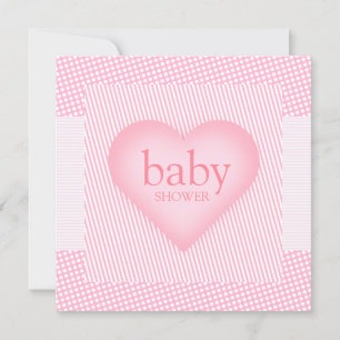 Pink Heart Collage Girl Baby Dusche Einladung