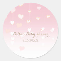 Pink Heart Confetti Babydusche