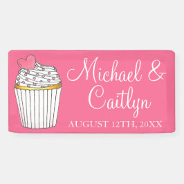 Pink Heart Cupcake Bridal Babydusche Hochzeit Banner