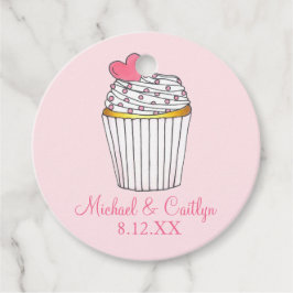 Pink Heart Cupcake Bridal Babydusche Hochzeit Geschenkanhänger