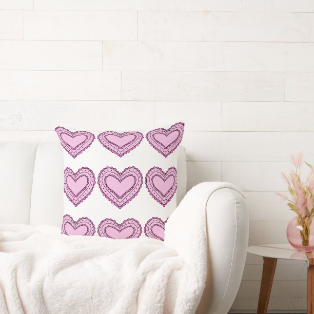 Pink Heart Cushion, Stuhlkissen, Sofa Kissen (Liege)