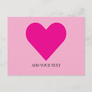 Pink Heart Custom Postcard Feiertagspostkarte