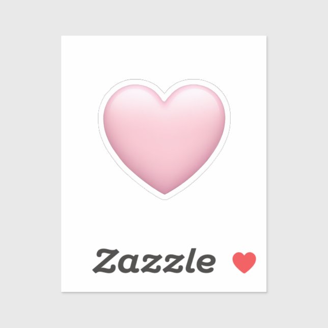 Pink Heart Emoji - Soft and Love Symbol Art Aufkleber (Blatt)