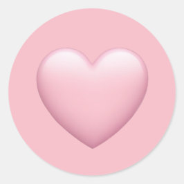 Pink Heart Emoji - Soft and Love Symbol Art Runder Aufkleber