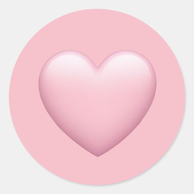 Pink Heart Emoji - Soft and Love Symbol Art Runder Aufkleber (Vorderseite)