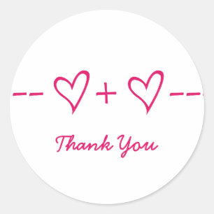 Pink Heart Equation Danke Stickers