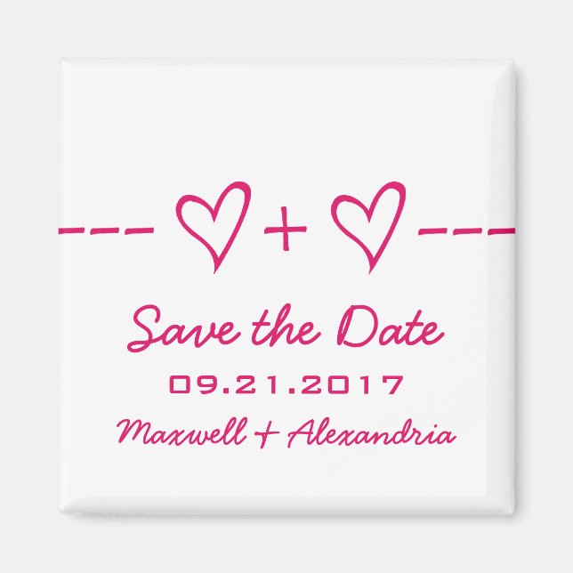 Pink Heart Equation Speichern Sie das Datumsfenste Magnet (Vorne)