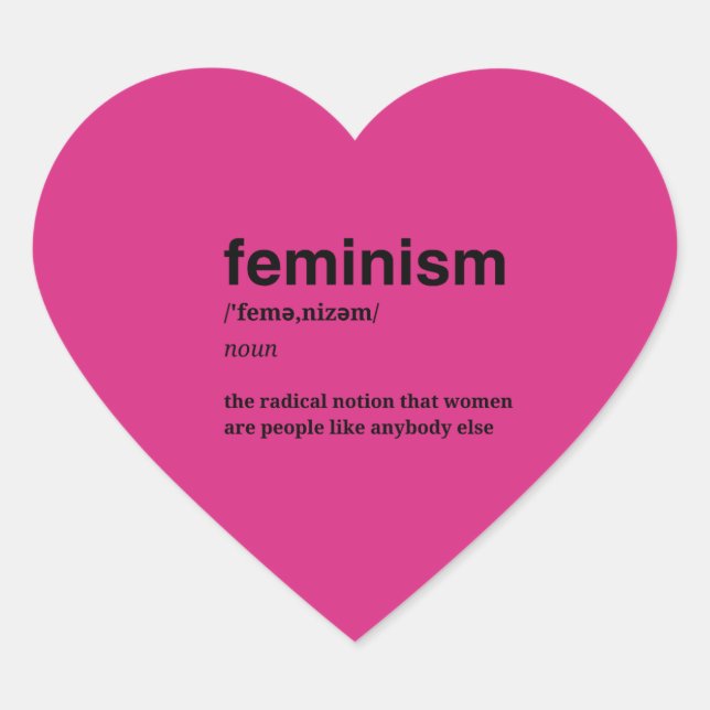 Pink Heart Feminist Sticker (Vorderseite)