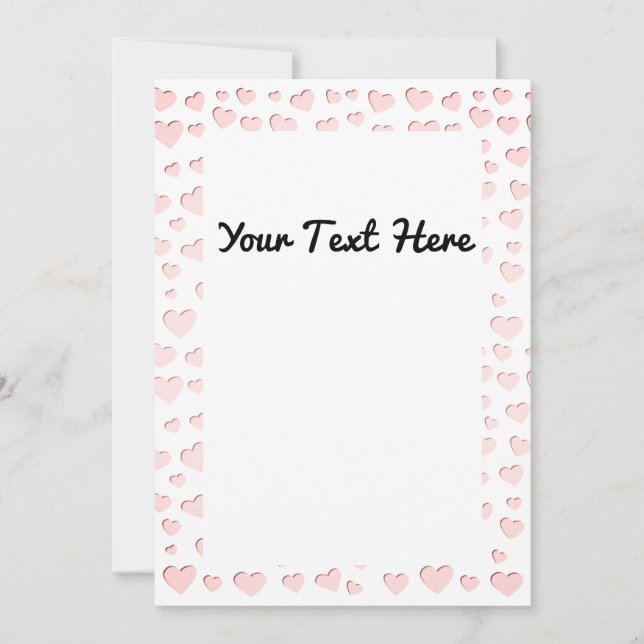 Pink Heart Form Imitate Papier schneiden DIR-Einla Einladung (Vorderseite)