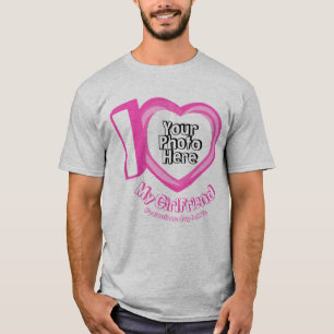 Pink Heart Foto Ich liebe meine Freundin T-Shirt