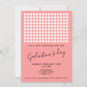 Pink Heart Freunde Galentine`s Tag Einladung