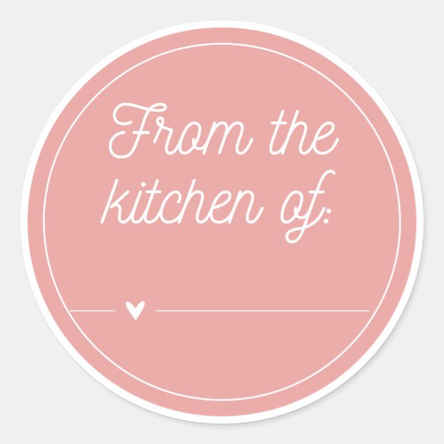 Pink Heart From the Kitchen of Sticker (Vorderseite)