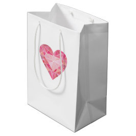 Pink Heart Gem Art Glam Chic Liebe Mittlere Geschenktüte