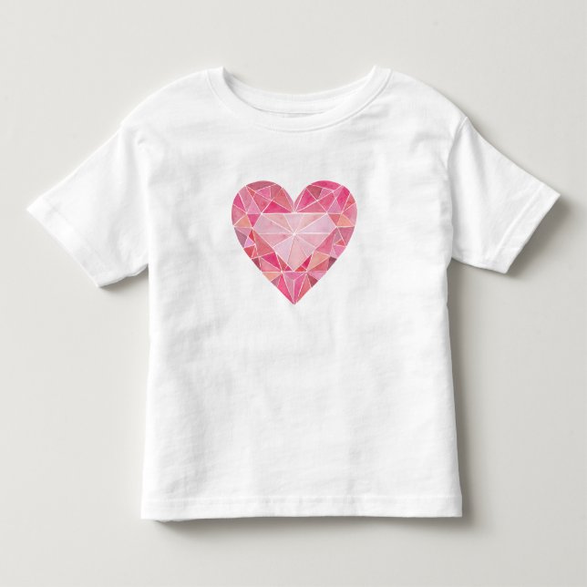 Pink Heart Gem Art Glam Diamant Liebe Spaß Kleinkind T-shirt (Vorderseite)