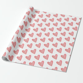 Pink Heart Geschenkpapier Wrapping Paper