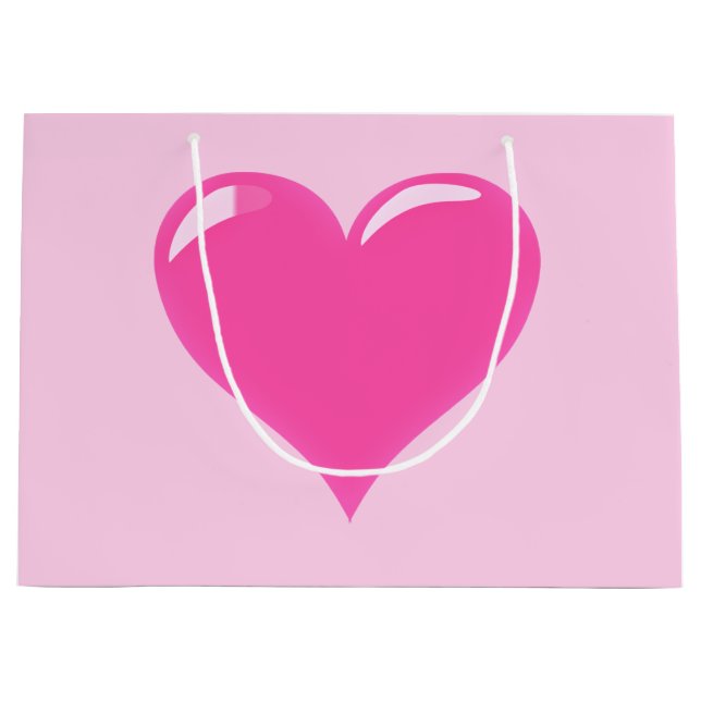 Pink Heart Geschenktasche Große Geschenktüte (Vorderseite)