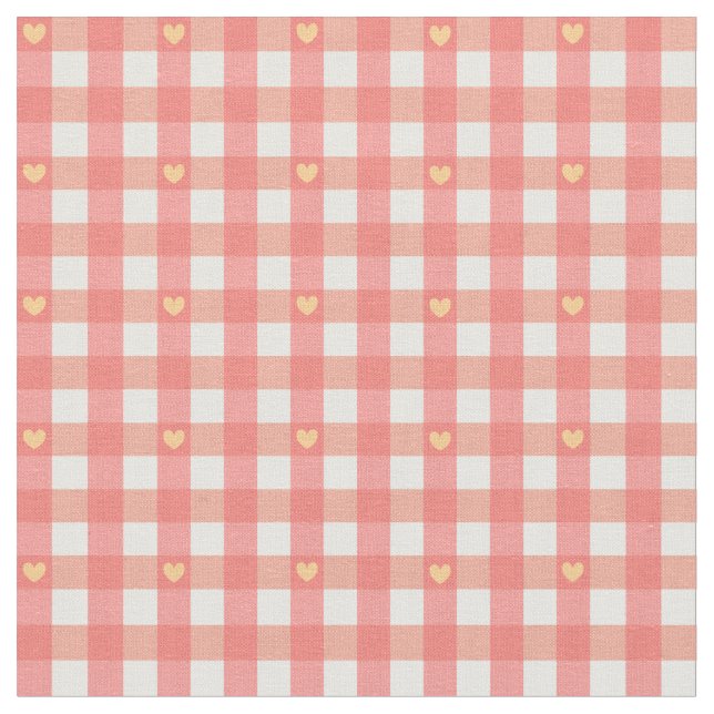 Pink Heart Gingham  Stoff (Nahaufnahme)