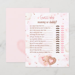 Pink Heart Guess Who Mommy Daddy Baby Shooting Gam