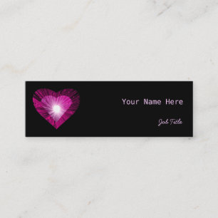 Pink Heart "Herz" Visitenkarte Seite schwarz dünn