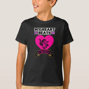 Pink Heart Idol singt KPop Music Liebe Design T-Shirt