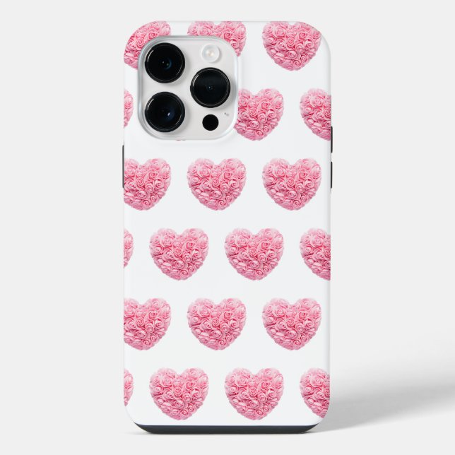 Pink Heart iPhone Case 14 Pro Max Hülle (Rückseite)
