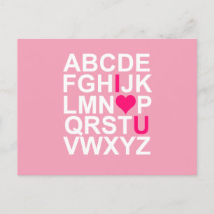 Pink Heart Je t'aime Carte Postale