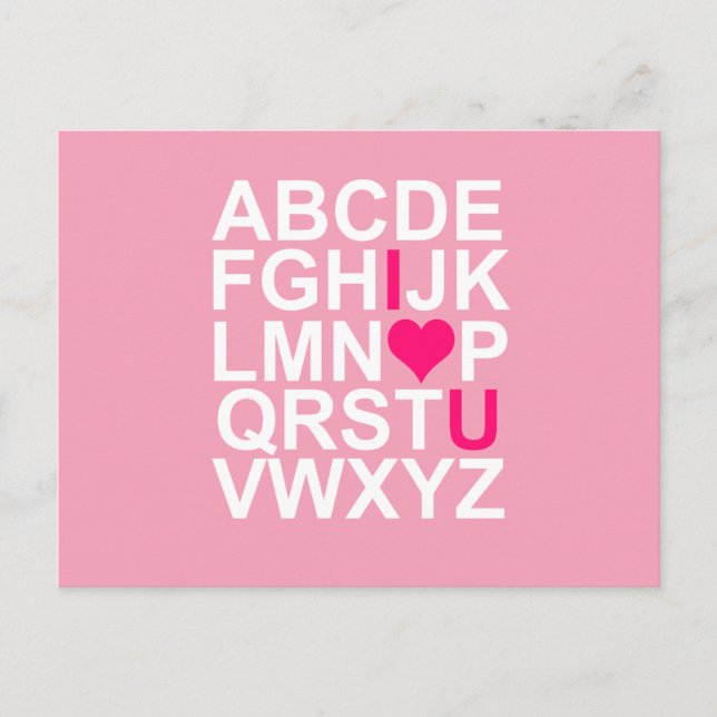 Pink Heart Je t'aime Carte Postale (Devant)