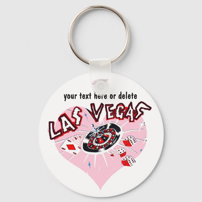Pink Heart Las Vegas Schlüsselanhänger (Vorderseite)