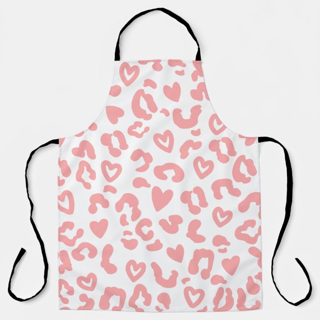 Pink Heart Leopard Print Schürze (Vorderseite)