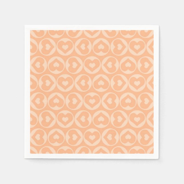 Pink Heart Liebe Muster Valentine Serviette (Vorderseite)