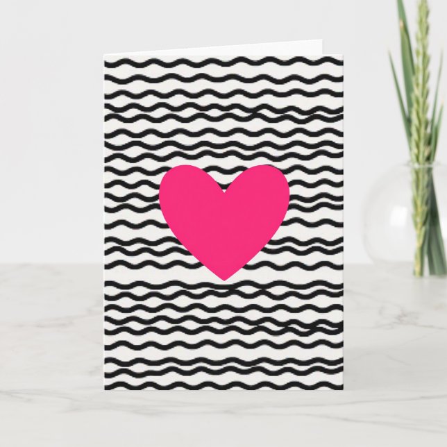 Pink Heart Love Card Karte (Vorderseite)
