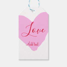 Pink heart love happy Valentine's day text red nam Geschenkanhänger